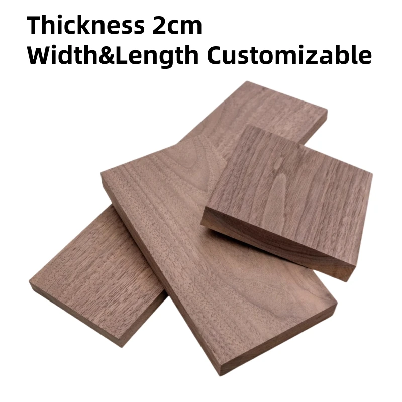 

2cm Thick Walnut Planks, Unfinished Wood Board for Crafts, Woodworking, 100% Pure Hardwood Lumber for Laser Cutting & Engraving.