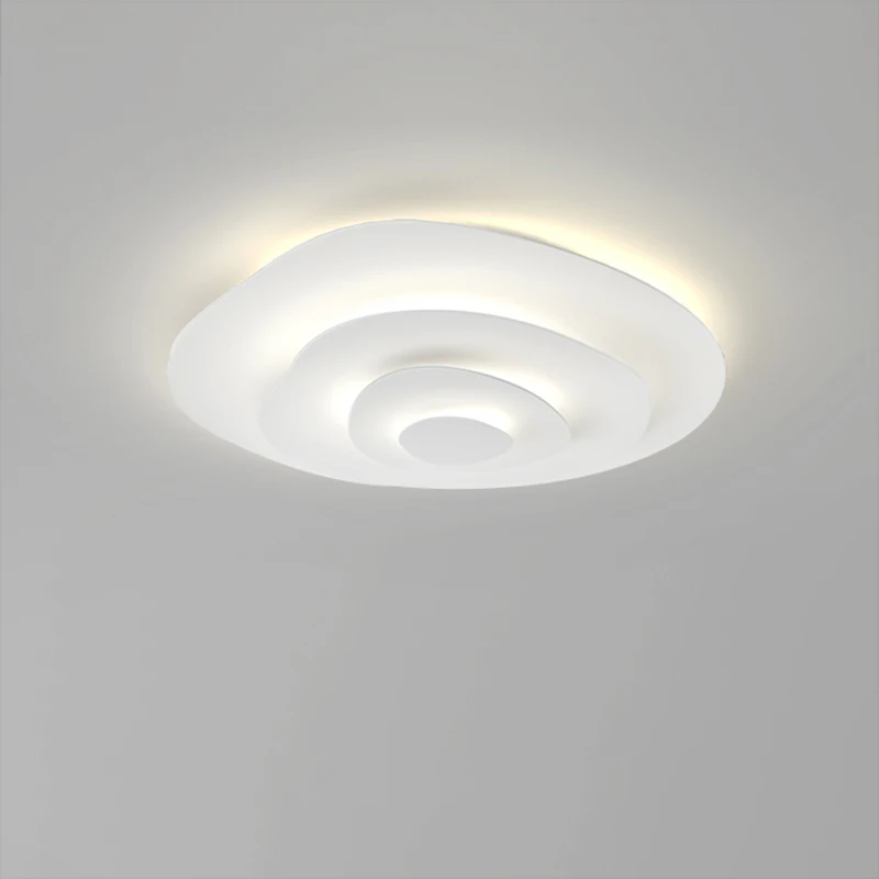 Modern Minimalist Opposite Sex White Metal Paint Ceiling Lamp Living Room Bedroom Decoration LED Warm Dimming Lighting Fixture