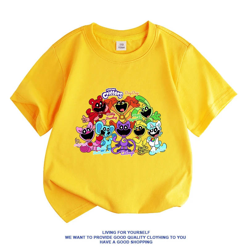 Smishings Critters Cat Kids ubranka letnie chłopcy moda t-shirt z krótkim rękawem chłopiec Catnap graficzna koszulka dla dziewczynek bawełniana koszulka