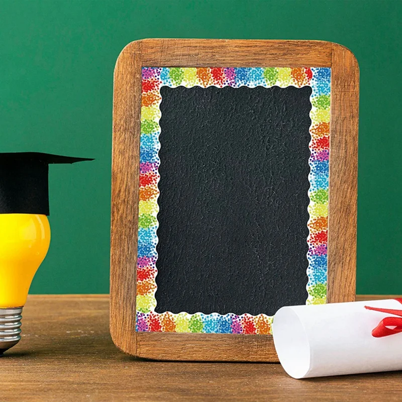 ABGR-Adesivi per bordi per bollettini, bordi decorativi da 66,5 piedi per bacheca/orniture per lavagna nera, per la decorazione della scuola in classe