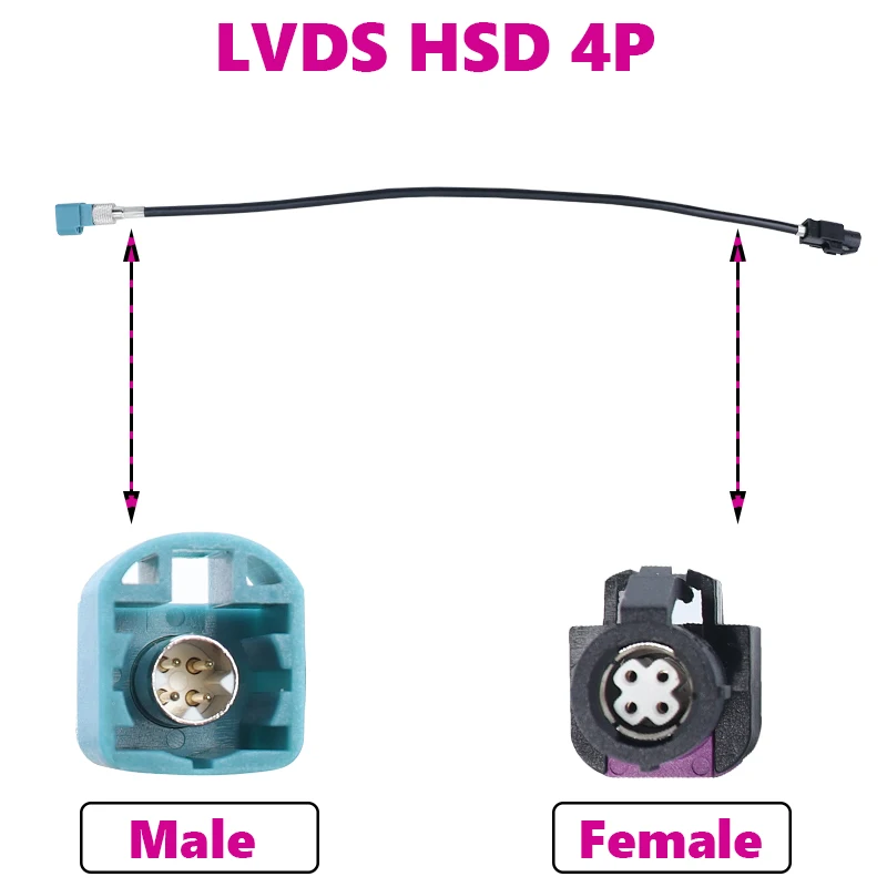 For Mercedes Benz extension 4-core coaxial cables Car coaxial connector Fakra HSD LVDS 4pin Ztype male female crimping suitable