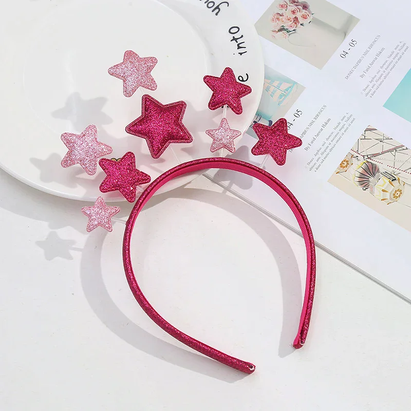 

Star-Shaped Headband With Golden Glitter Finish Perfect For Birthday Parties Christmas Decorations Festive Accessory