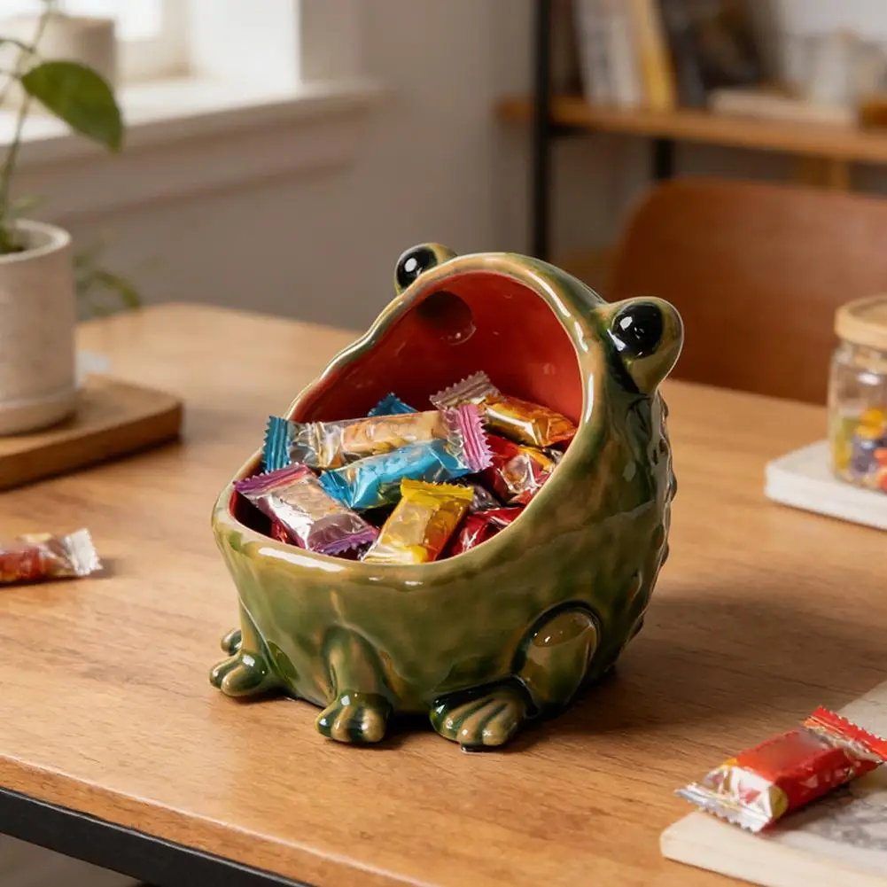 Keramik-Frosch Aufbewahrungsschale Kreative Tierfigur Schlüssel-Bonbon-Sundries-Behälter Eingangsbereich Heim-Schreibtisch-Deko-Ornament – Detail 4