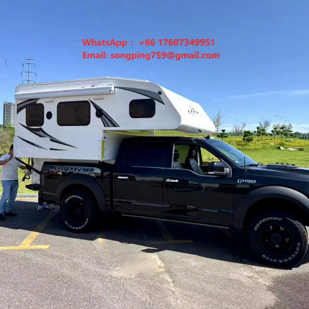 Hard Roof Waterproof Pickup Truck Camper Travel Trailers with Kitchen for Outdoor Adventure
