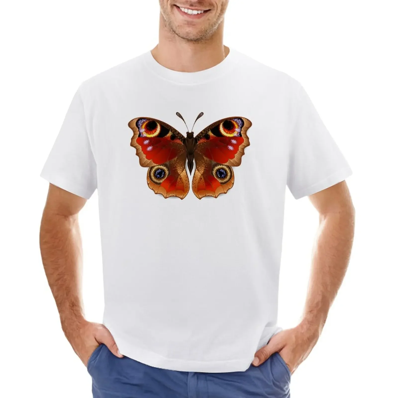 Butterfly Peacock Eye T-Shirt summer tops shirts graphic tees workout shirts for men