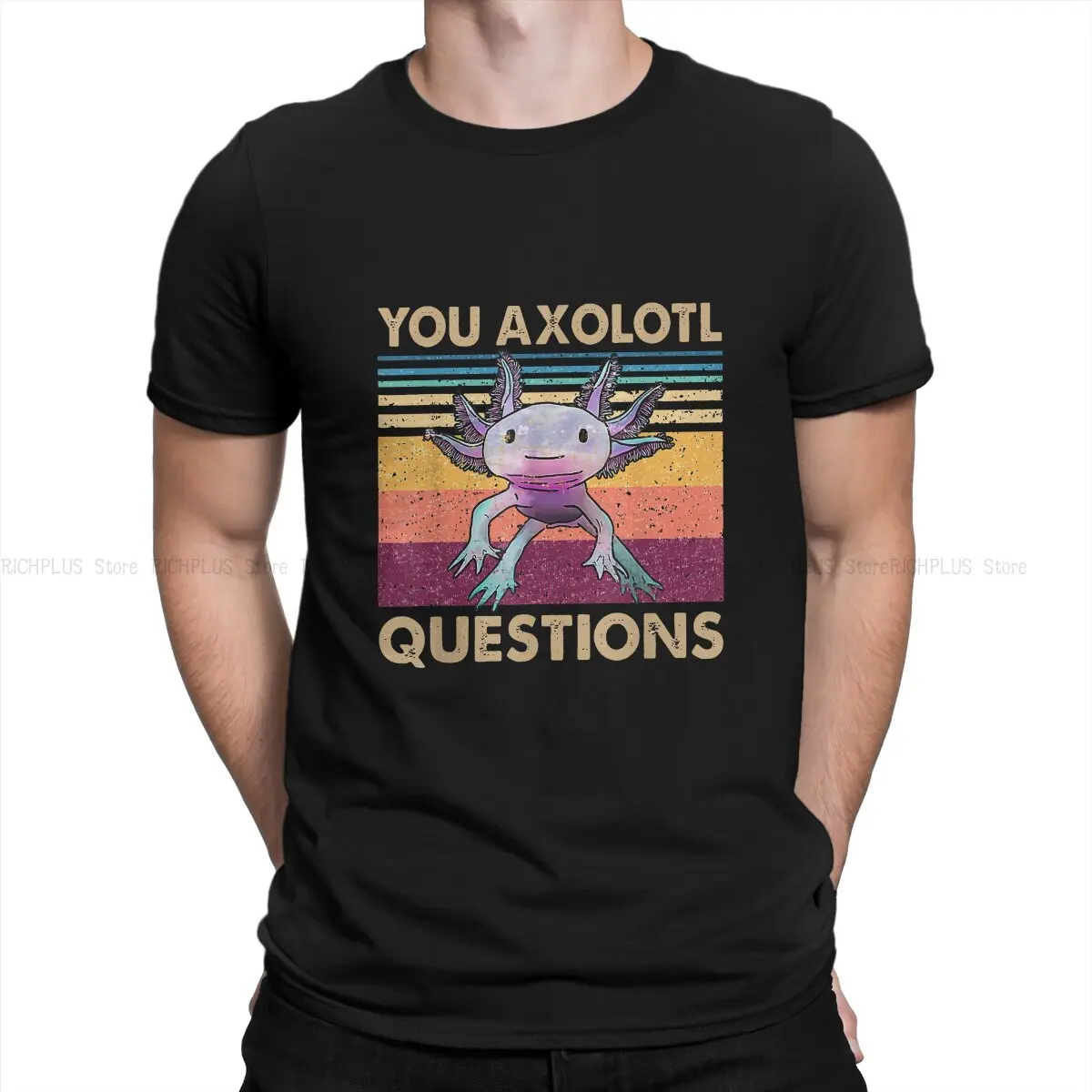 Axolotl Lover TShirt Questions Basic Polyester T Shirt Leisure Men Clothes New Design Trendy