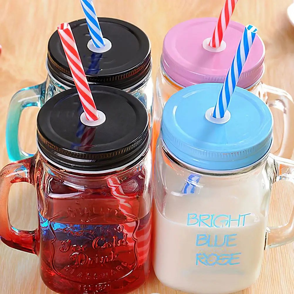 8pcs Silicone Straw Hole Plugs Reusable Drink Plug Jar Lid Straw Stopper Holes Grommets Covers for Lid Drink Seal Canning Bottle