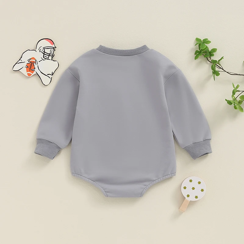 2024-05-06 Lioraitiin Baby Fall Bodysuit Letter Football Embroidery Long Sleeves Round Neck Jumpsuit for Girls and Boys