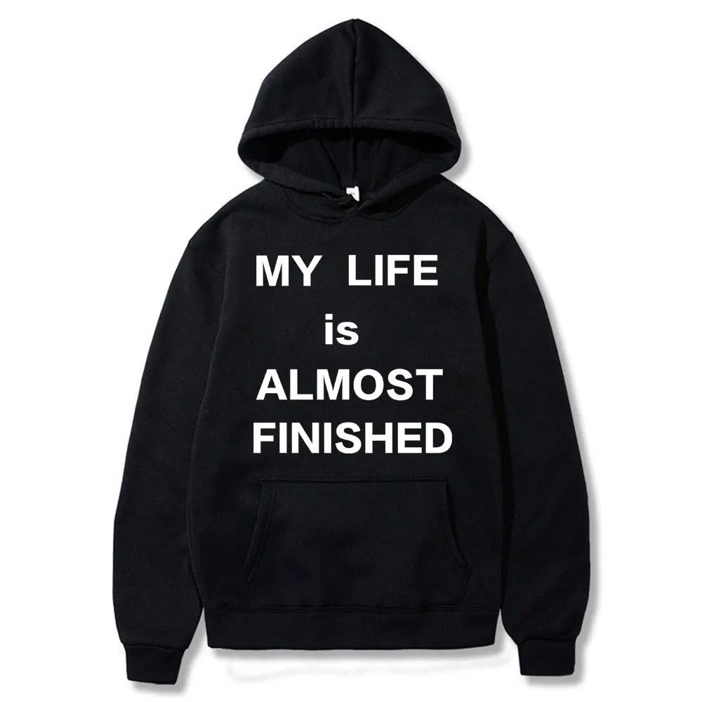 

Rapper Lil Uzi Vert My Life Is Almost Finished Hoodie Men Women Hip Hop Fashion Oversized Sweatshirts Male Vintage Streetwear