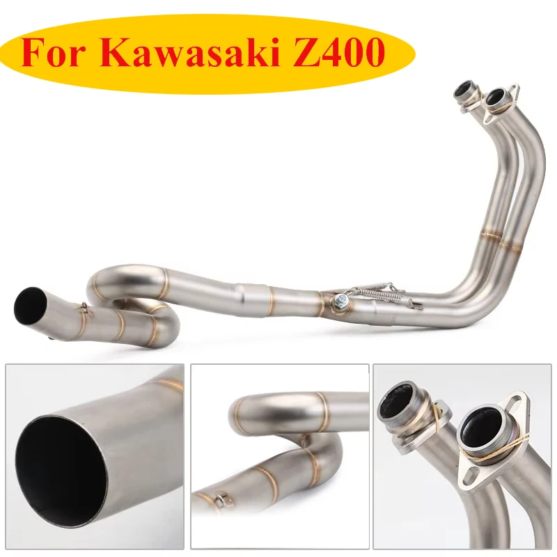 High - Efficiency titanium alloy exhaust front connecting pipe For Kawasaki ninja400 2017-2022 motorcycle exhaust pipe