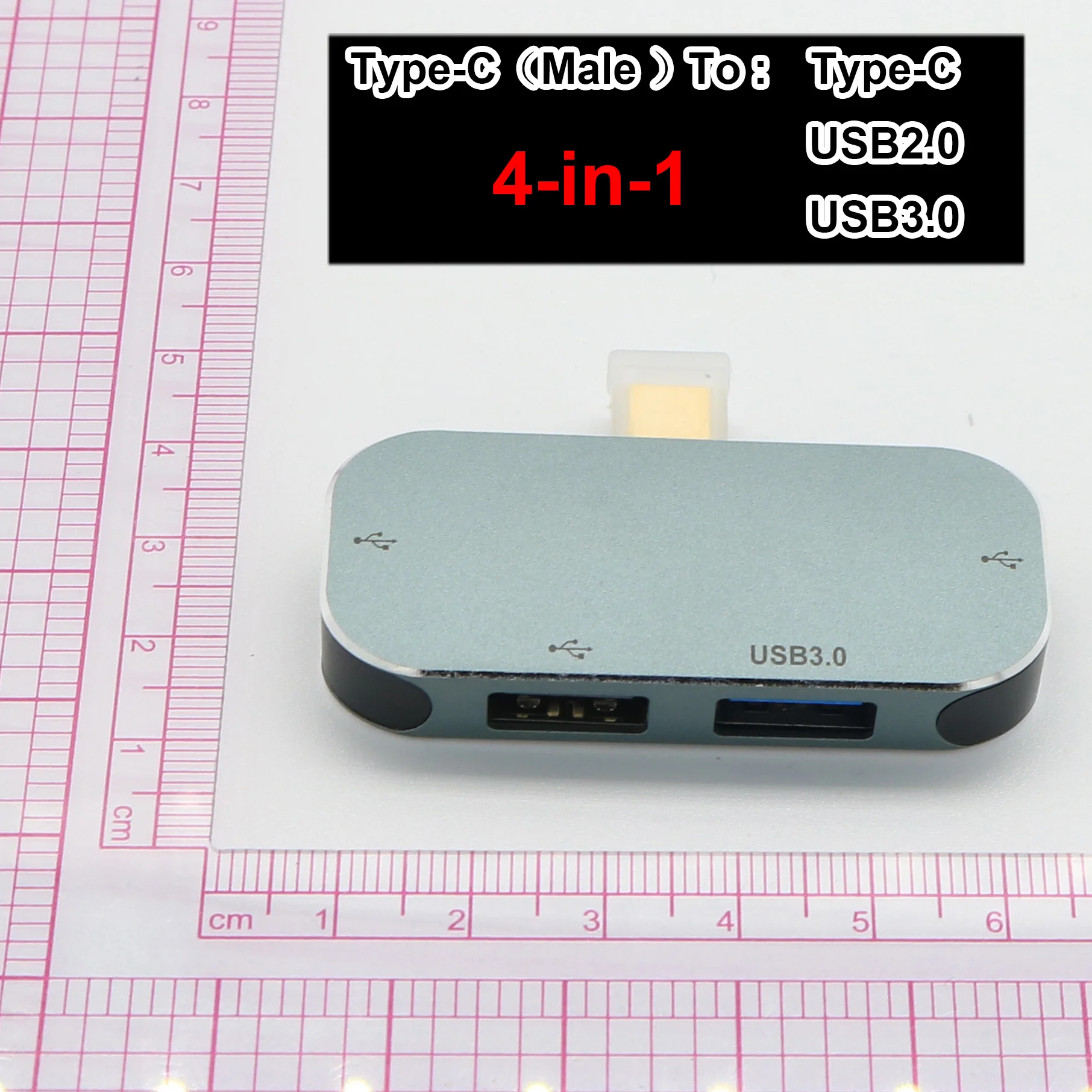

1pcs 4 in 1 USB Hub Type C To USB3.0 2.0 Adapter Female type C For Macbook Pro USB C To Fast Charger Docking Station socket