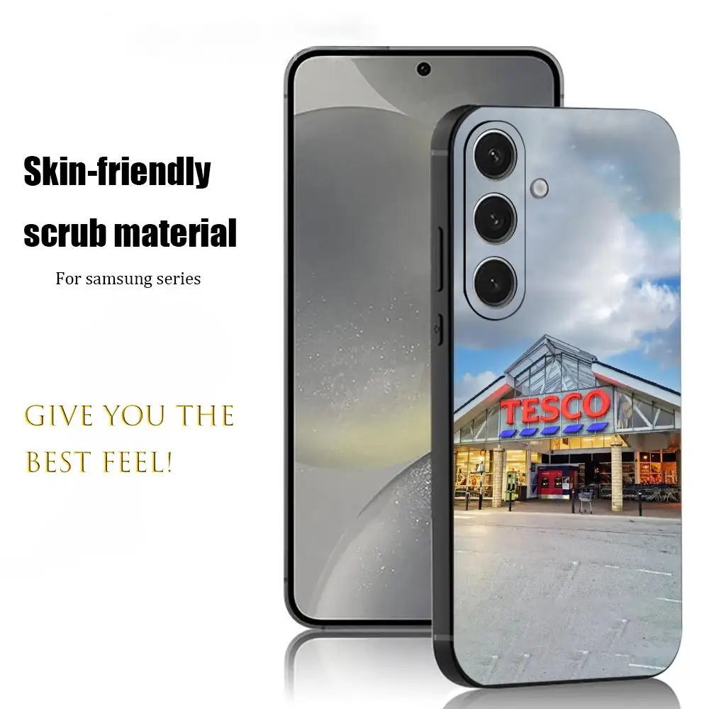 Tesco Brand Fashion Phone Case For Samsung Galaxy S26 S25 S24 S23 S22 S21 Plus Ultra Note20 Soft Black