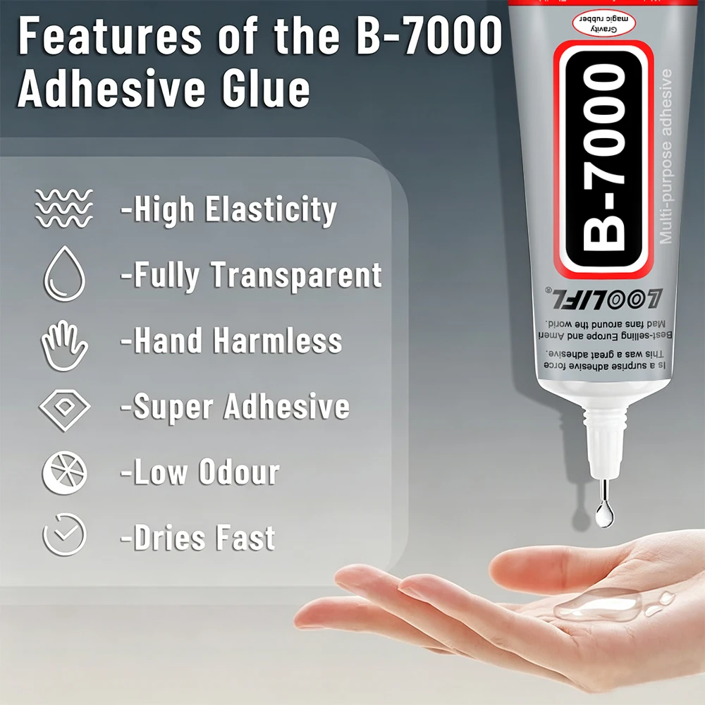 Clear Super Glue  Multi‑Purpose Flexible Adhesive Low Odor for Phone Repair Jewelry Rhinestone DIY Handcraft Glass Metal Plastic