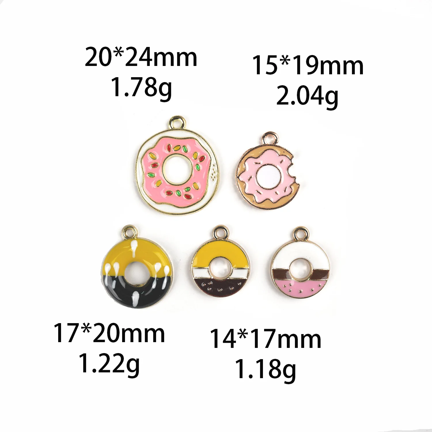 10 Pcs Colorful Enamel Cute Doughnuts snacks Charm Pendant fit Bracelet Necklace keychains DIY Decor Jewelry Accessories