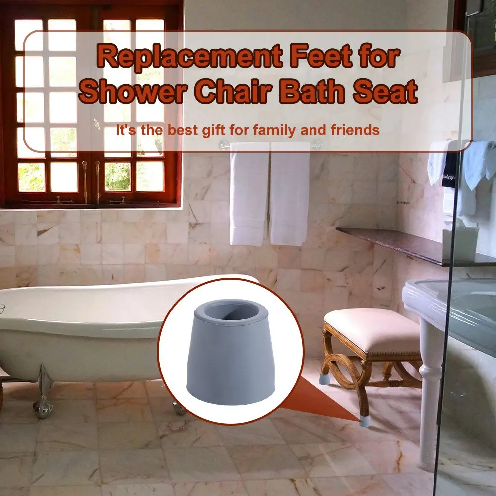 4 pcs Non-slip Shower Chair Leg Cap Rubber Suction Cup Slope Rubber Tip 25mm/28mm Glide Nail Furniture Slider Bathroom