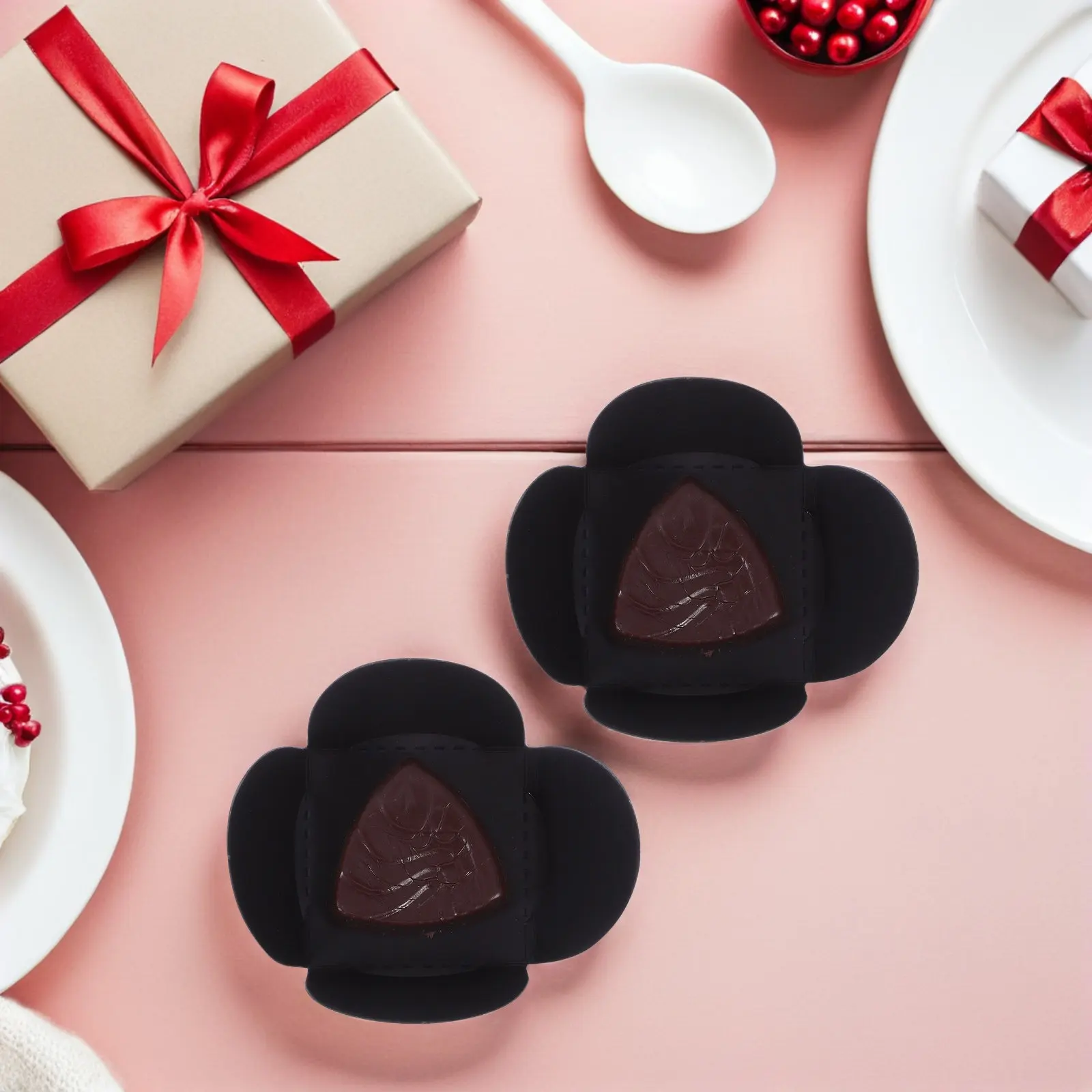 200Pcs Paper Chocolate Flower Holders Creative Foldable Truffle Wrappers Candy Holder Wedding Valentine Chocolate Wrapping Paper