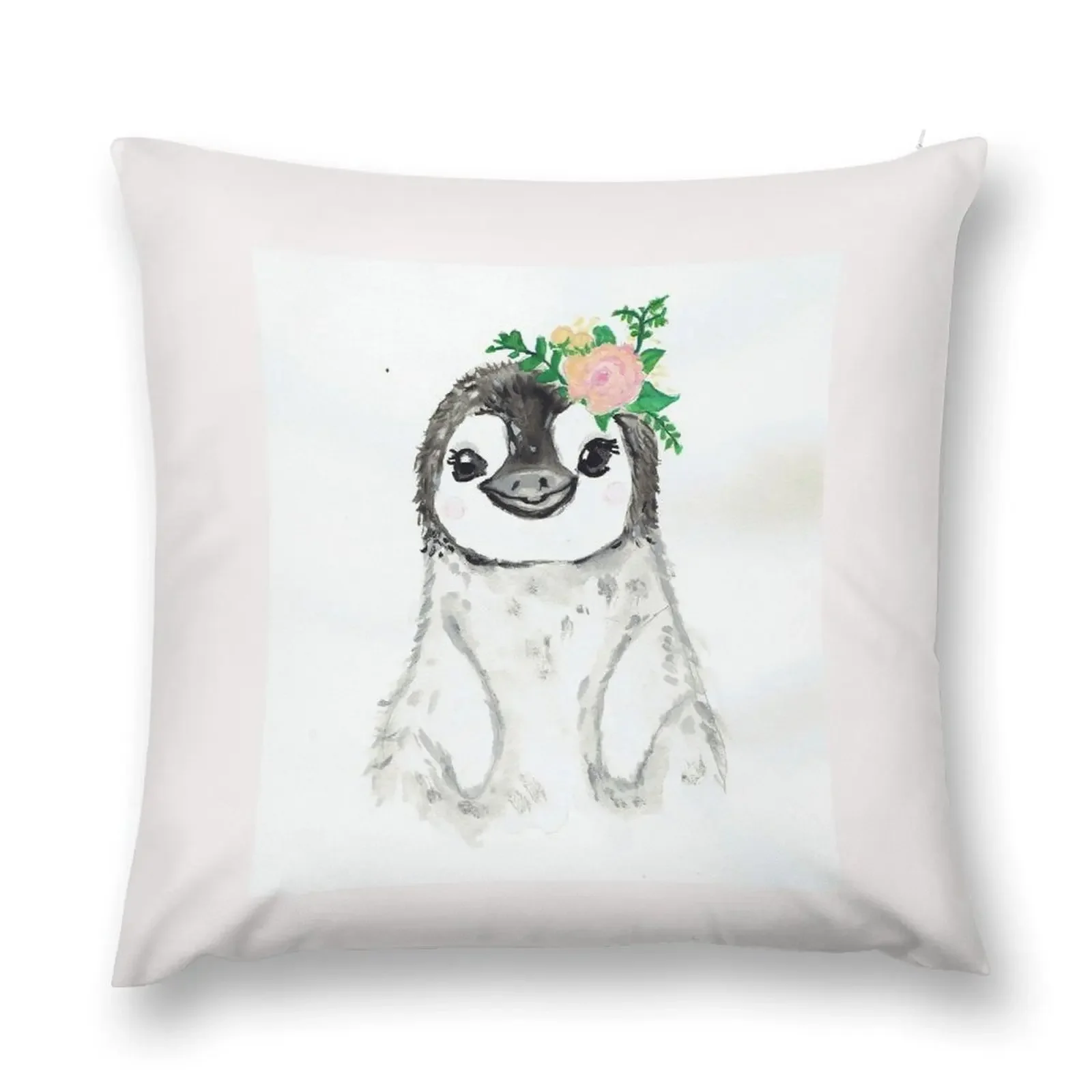 

Penguin with flowers Throw Pillow Pillow Cases Decorative Pillow Decor