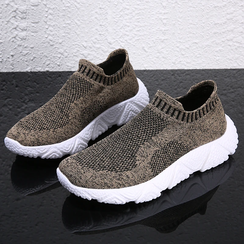 Men Sneakers Athletic Sport Walking Shoes Lightweight Gym Tennis Men Casual Running Shoes Fashion Trainers Plus Size Black Brown