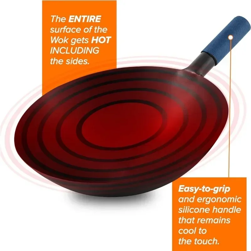 Nuwave Mosaic Induction Wok, Precise Temp Controls from 100°F to 575°F in 5°F, Wok Hei, Infuse Complex Charred Aroma & Flavor