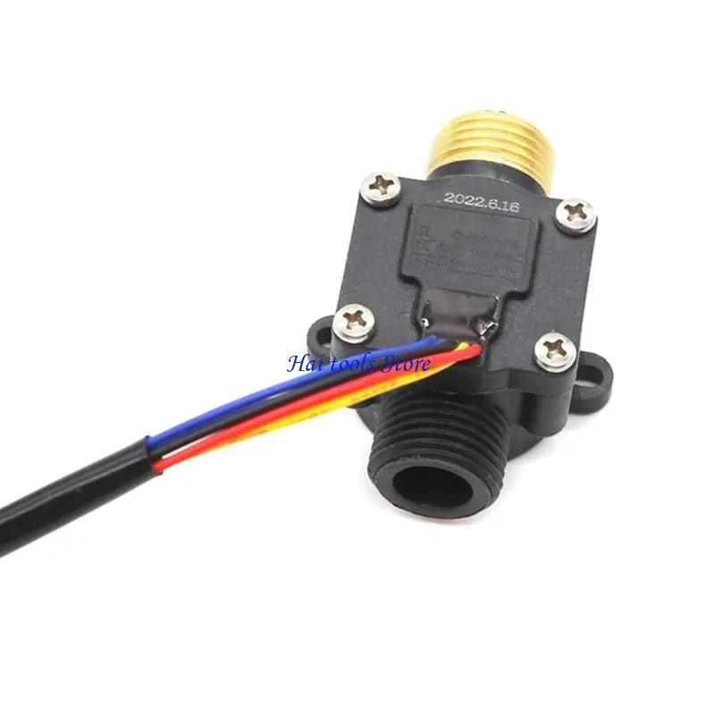 X37E 1-30L/Min DC5-24V Hall Effect Water Counter Meter 2 Male Thread