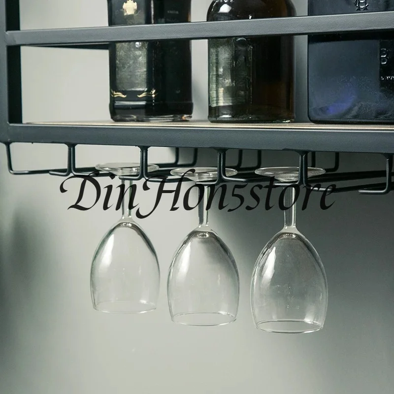 Restaurant Wall Hanging Wine Cabinet Wall Display Rack Wrought Iron Cup Rack Bar Hanging Rack Industrial