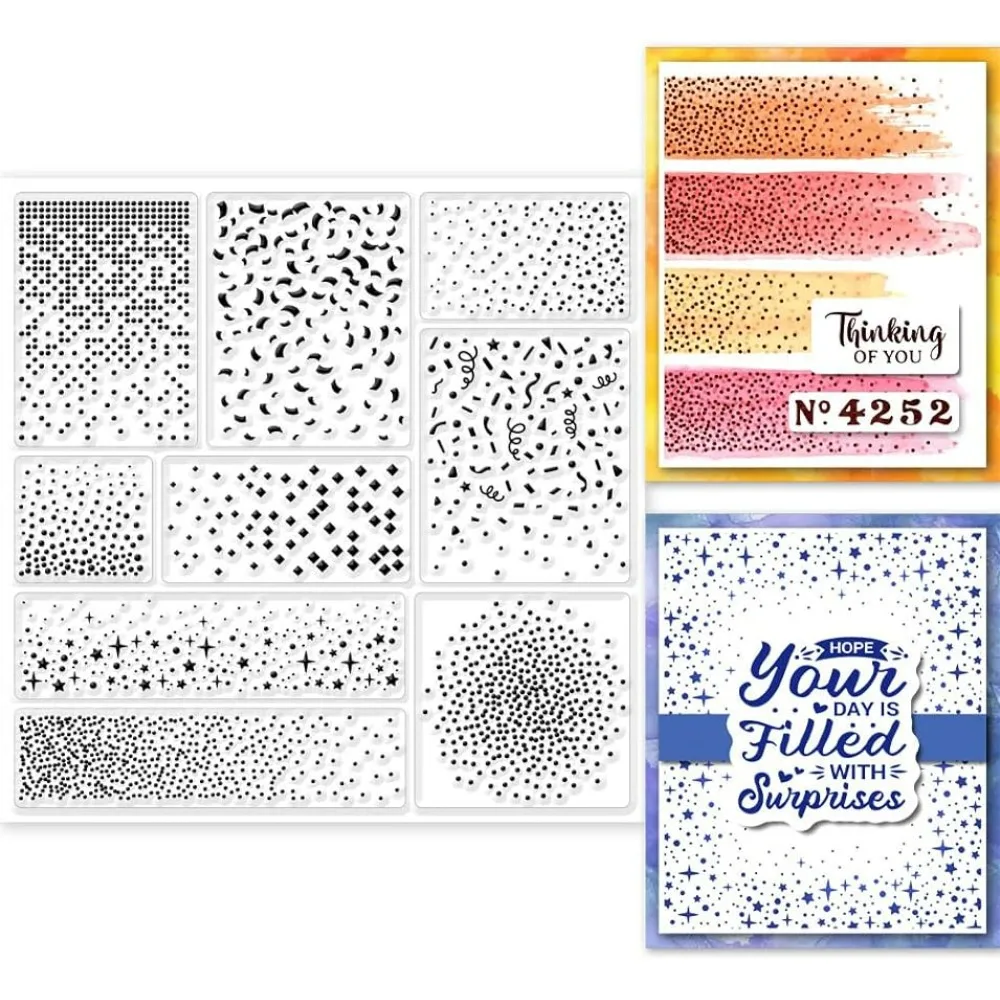 1PC Confetti Background Clear Stamps for Cards Making Birthday Celebration Clear Stamp Seals 5.91x5.91inch 1Transparent Stamps