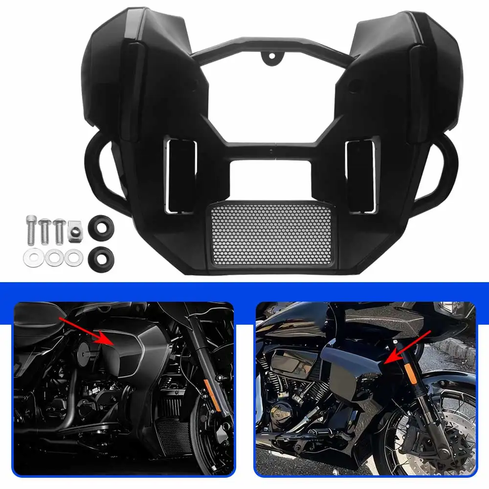 

Motorcycle Fairing Lower Kit Engine Guard Crash Bar with Chin Spoiler Fairing Bracket Support For Harley Street Glide FLHX 2024+
