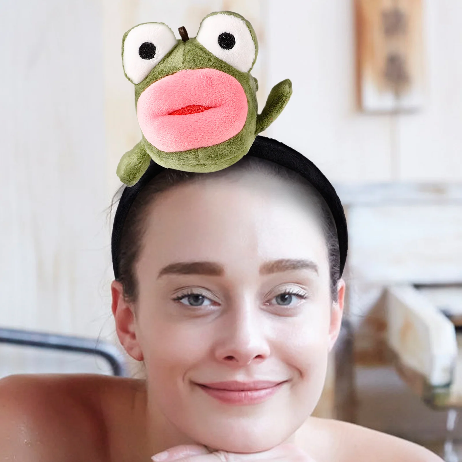 

Big Mouth Frog Headband Lightweight Comfortable Cartoon Hair Accessories Festival Party Cosplay Prop Decorative Hoops Clasp Hair