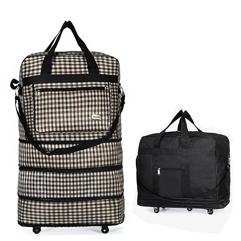 Waterproof Portable Travel Rolling Suitcase Air Carrier Bag Unisex Expandable Folding Oxford Suitcase Bags with Wheels