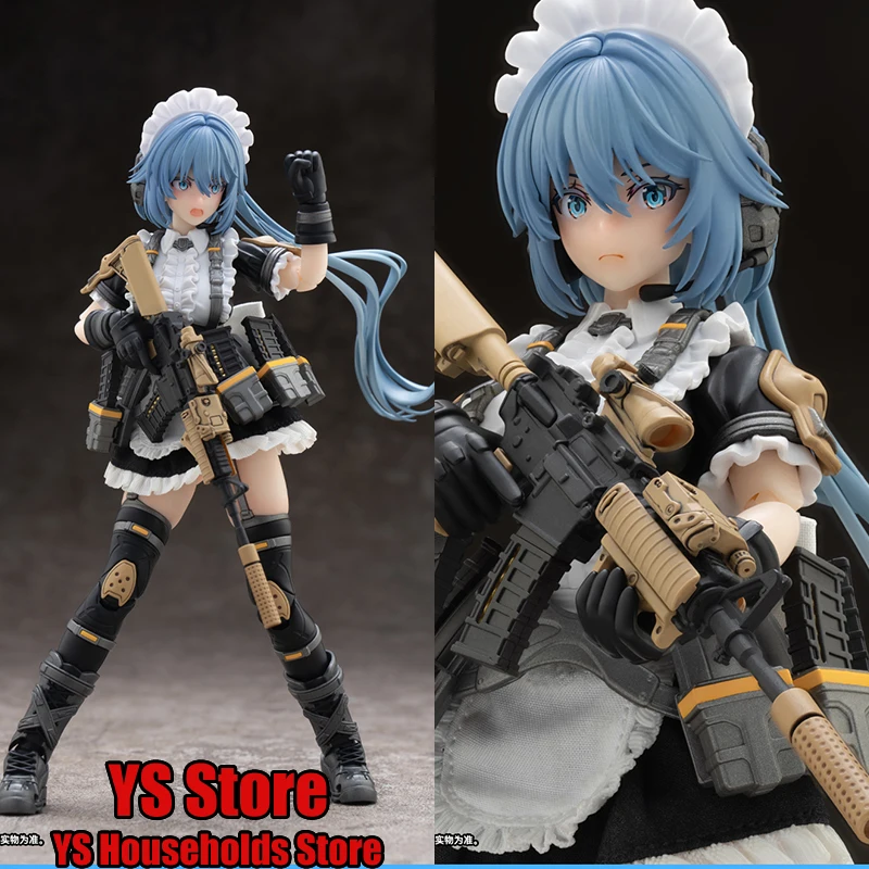 

Snail Shell RA-02 1/12 Blue Hair Tactical Maid Mobile Suit Girl Action Figure 6" Full Set Anime Female Soldier Model Collection