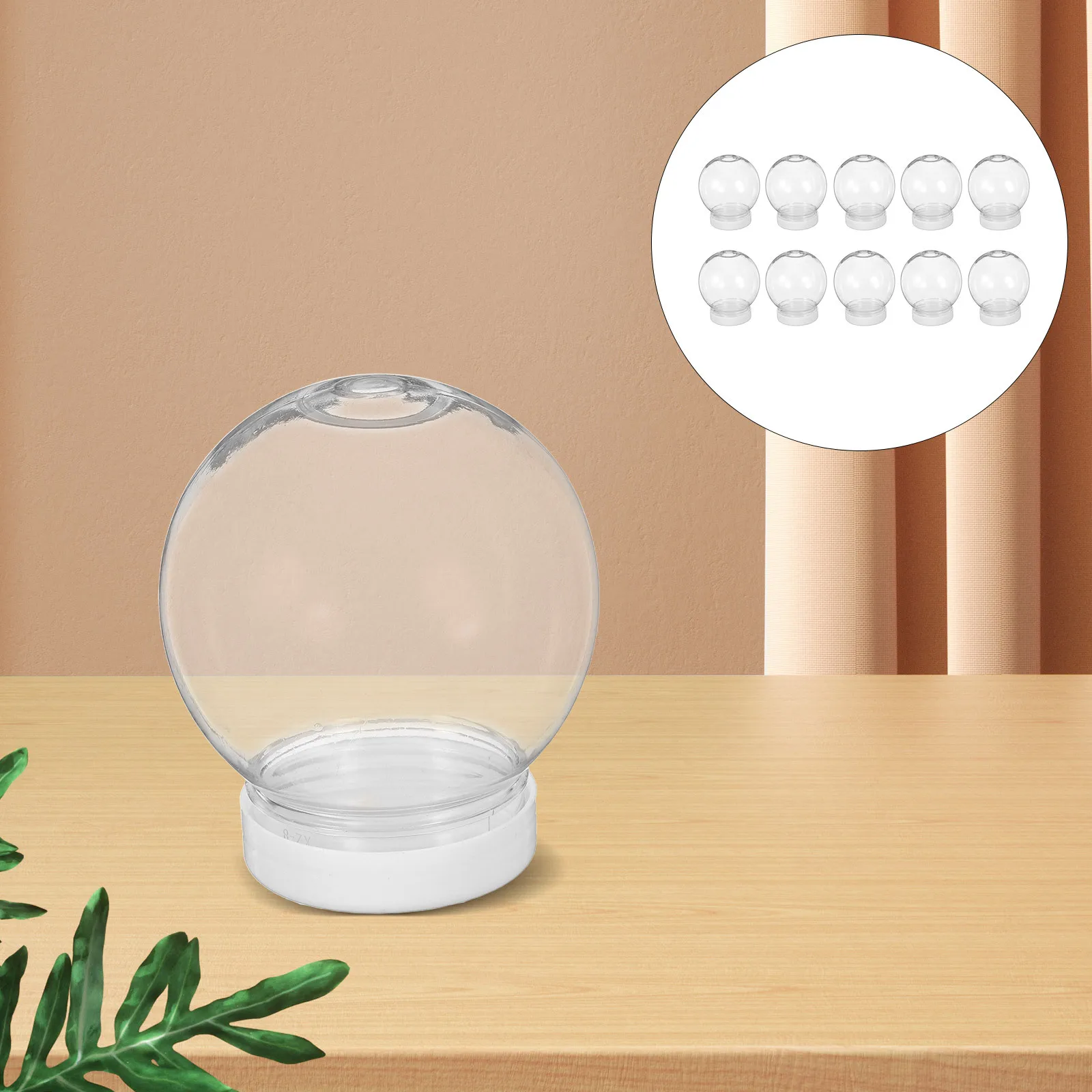 

10pcs Diy Snow Globes 8Cm Clear Plastic Fillable Water Globe Jars Screw-Off Cap For Craft Kids Christmas Decoration Empty Kit