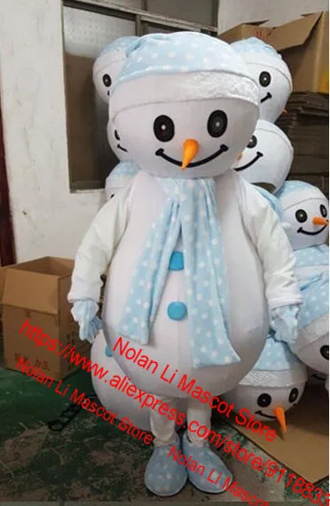 Hete Verkoop Kerst Sneeuwpop Mascotte Kostuum Cartoon Set Dier Halloween Verjaardagsfeestje Rol Spelen Vakantie Cadeau Volwassen Maat 150