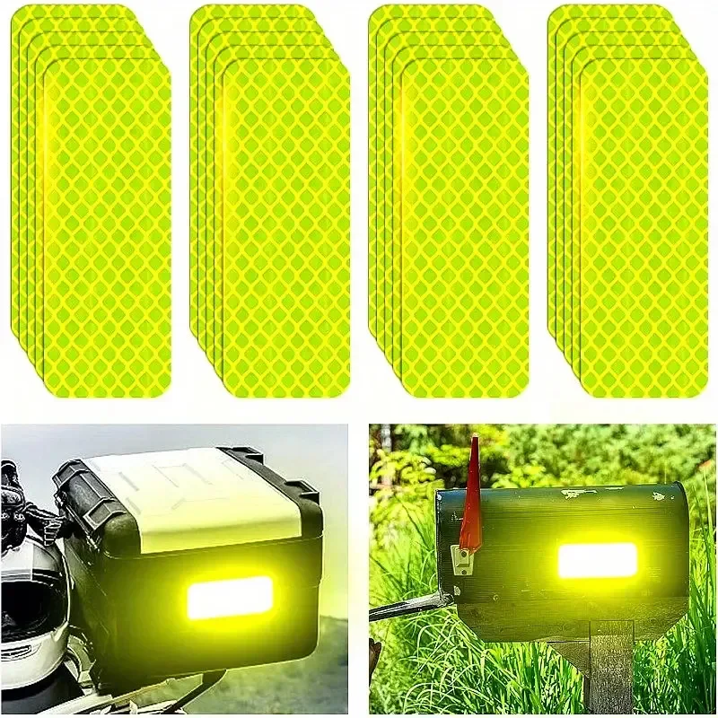 Super Bright Reflective Safety Sticker - Waterproof, Fluorescent Yellow-Green for Cars, Trucks, Bicycles and Motorcycles, Road Safety Equipment, Vehicle Visibility, Waterproof Glue, Strong Adhesive, Glowing Sticker