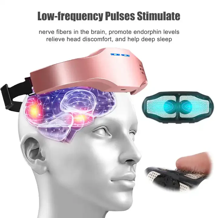 Smart Library 2024 Rechargeable Head Massager Anxiety Insomnia Treatment Micro Current Physical Therapy Sleeping Aid Instrument