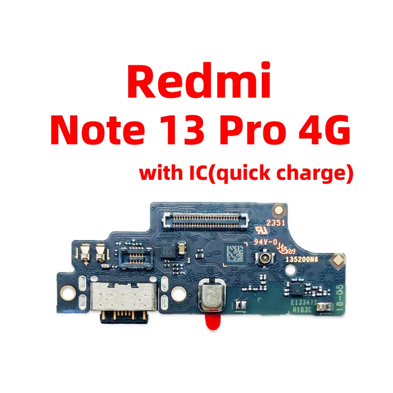 Dock Connector para Xiaomi Redmi Note 13 Pro, Porta de carregamento, Substituição Flex Cable Board, Carregador USB, 4G, 5G