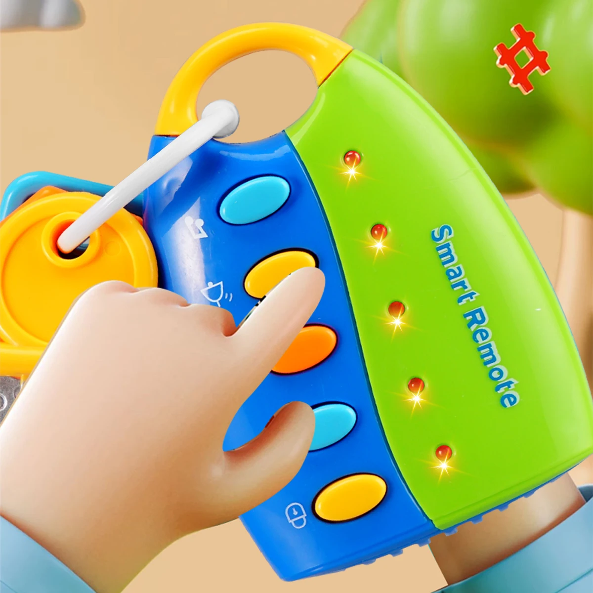 Music Cartoon Car Key Toys, Baby Kids Car Voices Pretend Play Educational Toy Grip Training Gifts for boys and girls image 2