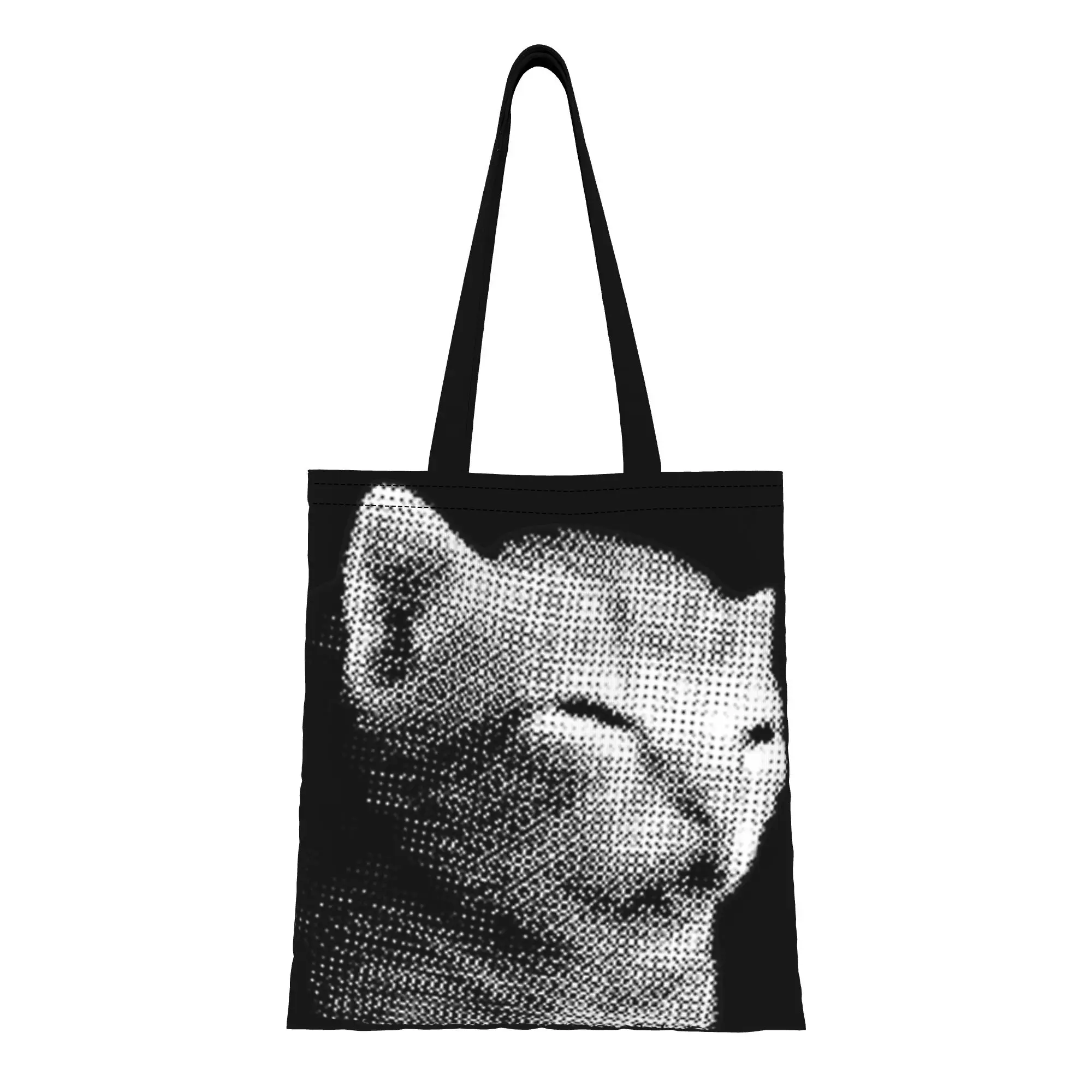1PC Large Capacity I Have A Headache Ibuprofen Cat Meme Canvas Tote Bag Foldable Chic Pattern No Closed Design