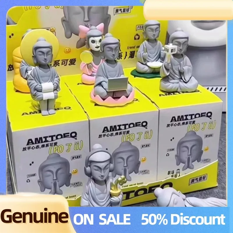 

Genuine Amitofo Pvc V1 Fo U Calm Down Buddha-Like Series Blind Box Surprise Kawaii Doll Room Decor Collection Model Toy Gift