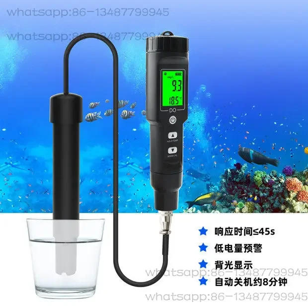 Portable fish pond water quality dissolved oxygen detector for aquaculture