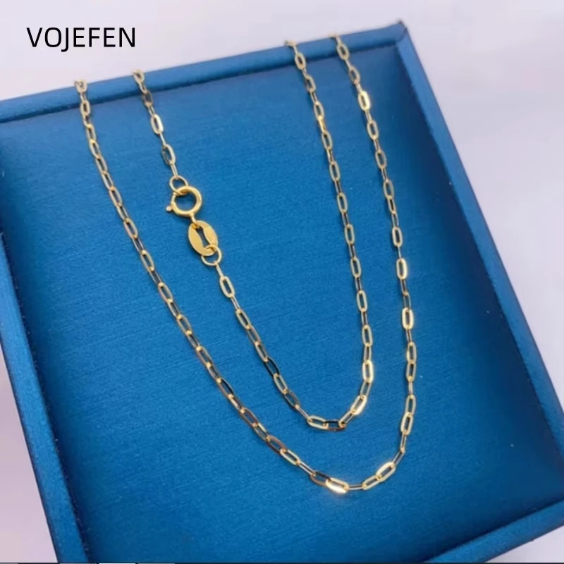 VOJEFEN 18k Necklaces Jewelry Genuine AU750 Real Gold Cross Chains Matching Choker Luxury Brand Quality Trendy Jewelry 2026