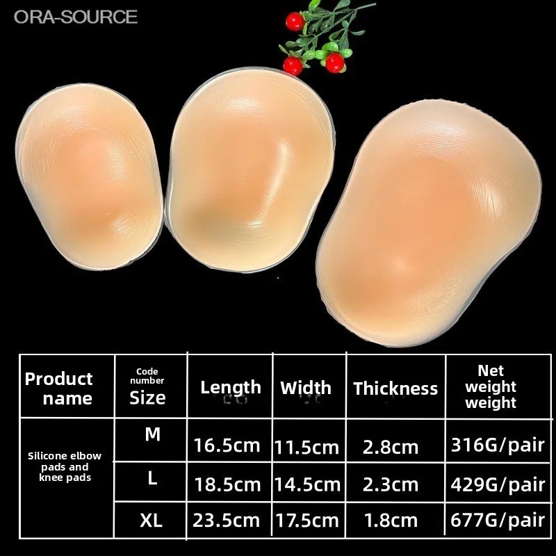 Ski Knee Pads Elbow Pads Silicone Self Adhesive Thickened Protective Gear Roller Skate Unisex Comfortable Breathable Non Slip