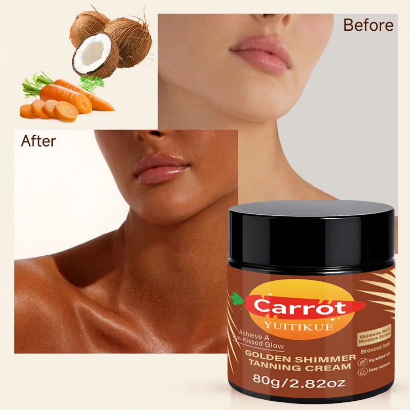 Body Shimmer Lotion - Golden Shimmer Self‑Tanning Cream Carrot Extract
