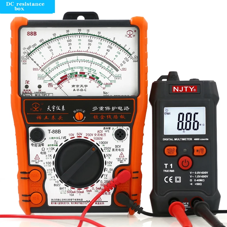 NJTY 88B Analoges Multimeter, mechanisch, hochpräziser Summer, Überlastschutz, universeller Tisch, interner Magnet – Detail 15