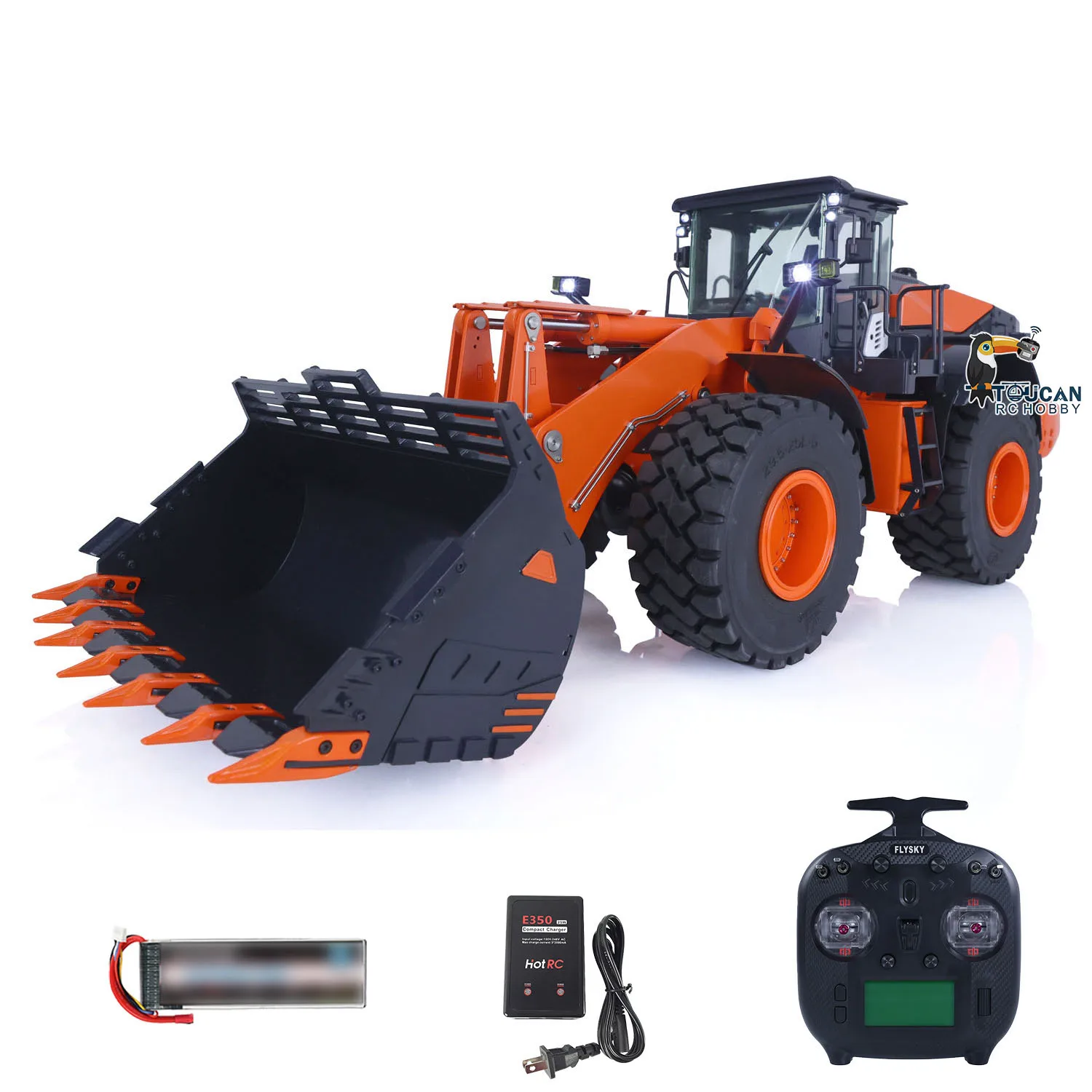 

RTR JDMODEL ZW370 RC Hydraulic Loader 1/14 Construction Vehicle 198 Light Sound Systems Painted Model Toy Gift THZH1503