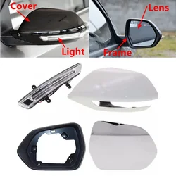 Car Exterior Rearview Mirror Cover Frame Turn Signal Light Heated Glass Lens For BAOJUN 510 SUV 2017-2021 For Chevrolet Groove