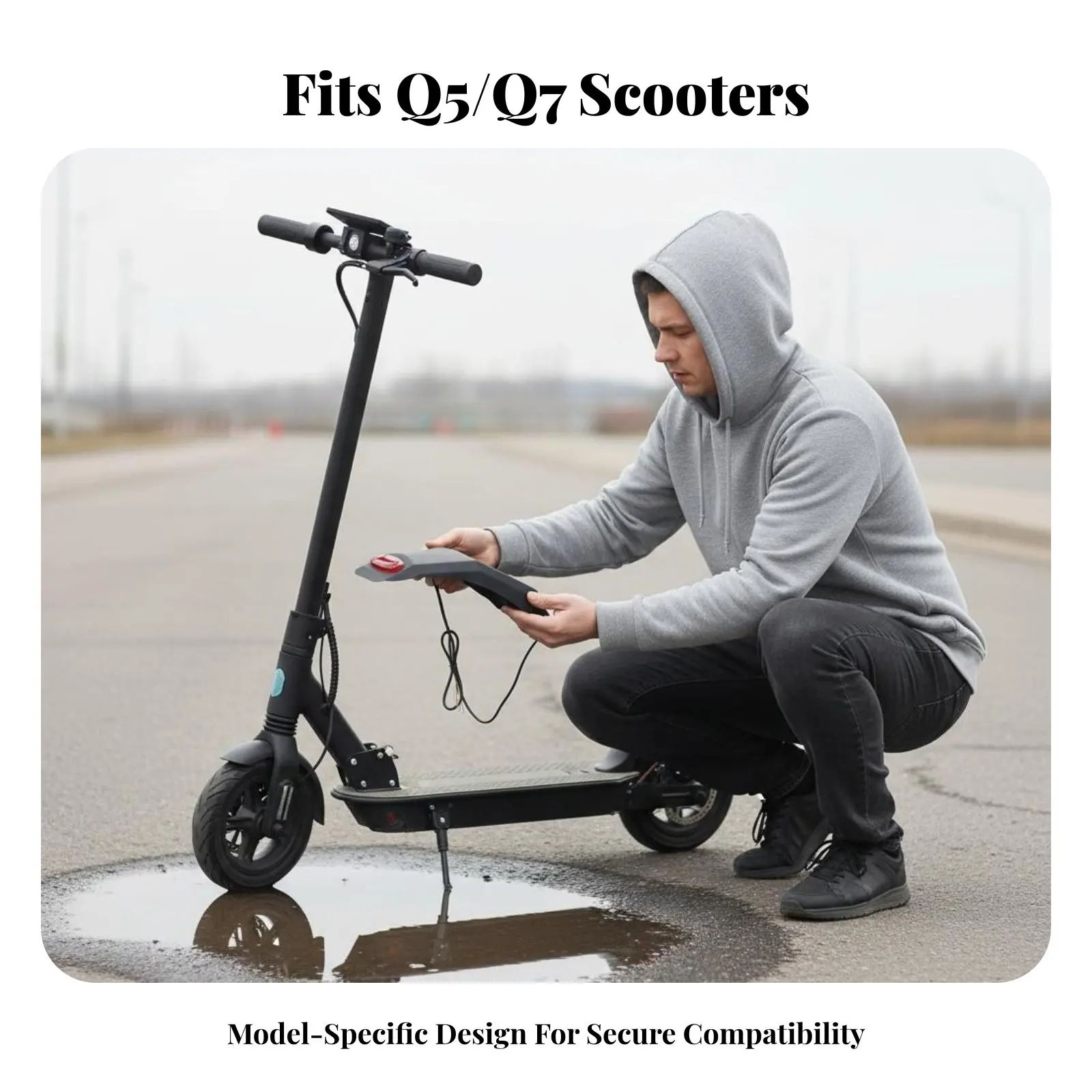 

Electric Scooter Rear Mudguard High Strength Folding Scooter Rear Mudguard Replacement Part Reinforced Mounting Vehicle