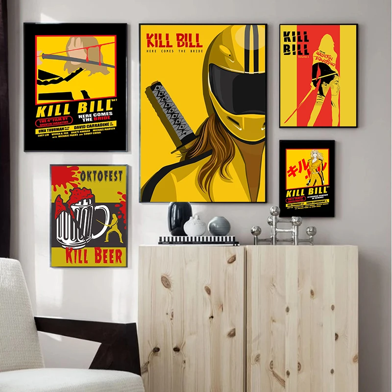 

Movie Wall Art Canvas Kill Bill Poster and Prints Canvas Painting Pictures on The Wall Classic Decorative Home Decor No Frame