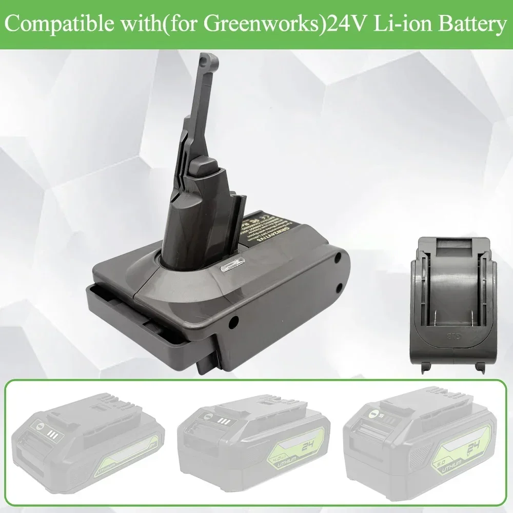電動工具バッテリーアダプターコンバーター GRW24V7V8 グリーンワークス 24V リチウム電池用 ダイソン V7/V8 掃除機に変換