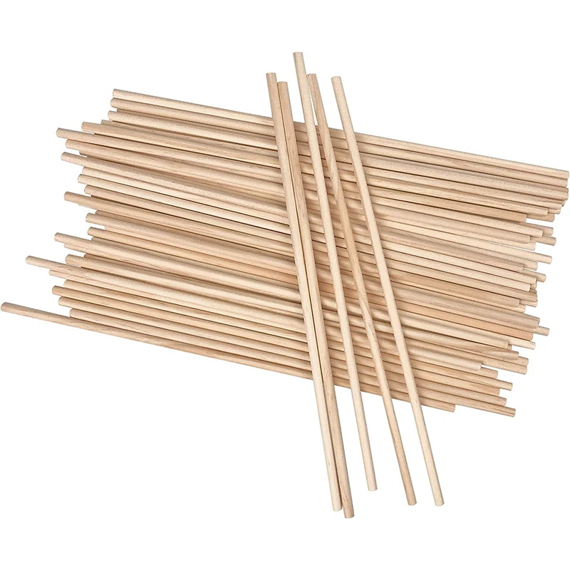 3-4mm Round Wooden Stick for Crafts Food Ice Lollies Model Making Cake Dowel DIY Durable Dowel Building Model Woodworking Tool