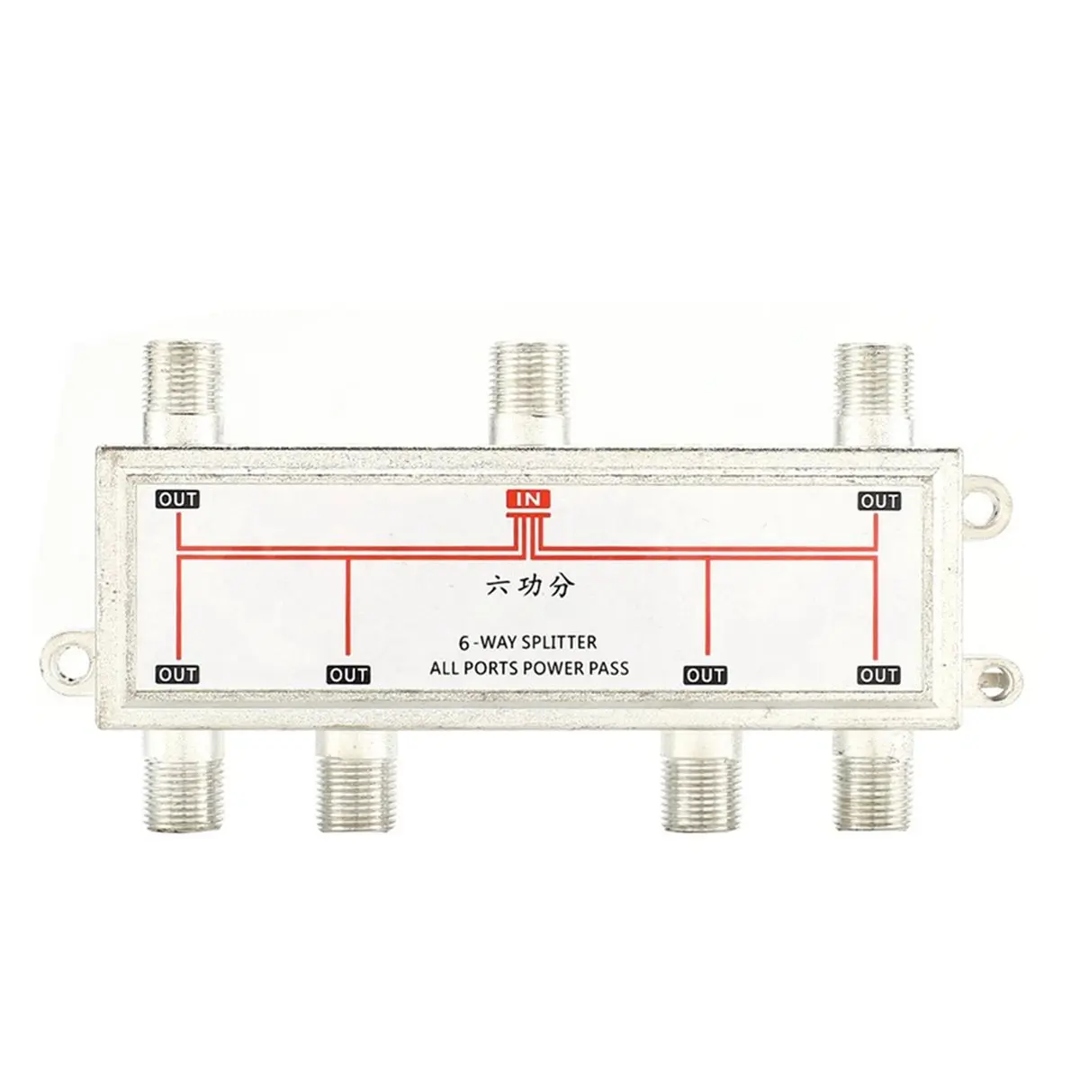 SCLS 6 Way TV Signal Splitter Distributor Satellite Antenna Cable for SATV/CATV 5-2500MHz Satellite Receiver for SATV/CATV